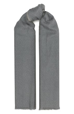 Мужской кашемировый шарф LORO PIANA серого цвета, арт. FAE7999 | Фото 1 (Материал: Текстиль, Шерсть, Кашемир)