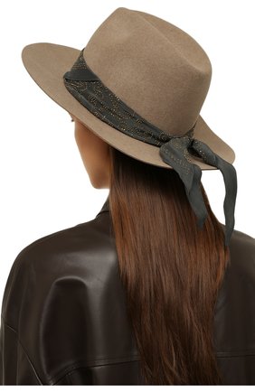 Женская шляпа ZADIG&VOLTAIRE коричневого цвета, арт. 0WHT00011 | Фото 2 (Материал: Шерсть, Текстиль)