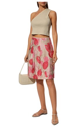 Женская шелковая юбка KITON розового цвета, арт. D27208/8B96 | Фото 2 (Материал внешний: Шелк; Длина Ж (юбки, платья, шорты): До колена; Стили: Романтичный; Женское Кросс-КТ: Юбка-одежда)