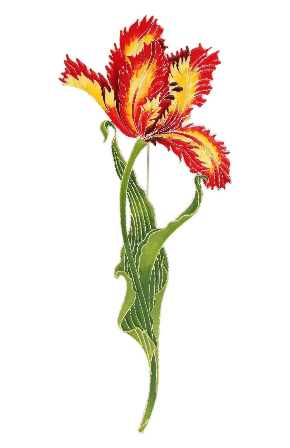 Женская брошь елагинский тюльпан РУССКИЕ САМОЦВЕТЫ разноцветного цве та, арт. 41606 | Фото 1 (Материал: Серебро)