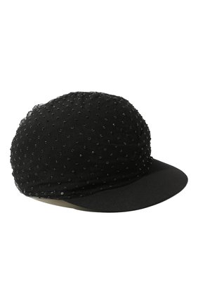 Женская кепка GIORGIO ARMANI черного цвета, арт. 797331/2F516 | Фото 1 (Материал: Синтетический материал, Текстиль)