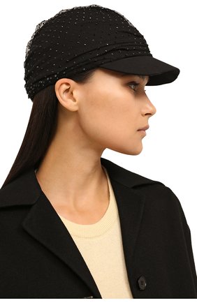 Женская кепка GIORGIO ARMANI черного цвета, арт. 797331/2F516 | Фото 2 (Материал: Синтетический материал, Текстиль)