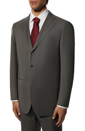 Мужской шерстяной костюм KITON серого цвета, арт. UA90/1Z82 | Фото 2 (Материал внешний: Шерсть; Рукава: Длинные; Костюмы М: Однобортный; Стили: Классический)