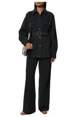Женская джинсовая куртка MIU MIU черного цвета, арт. GWB124-1ZGM-F0002 | Фото 2 (Кросс-КТ: Куртка, Деним; Рукава: Длинные; Длина (верхняя одежда): До середины бедра; Стили: Гранж; Материал внешний: Хлопок, Деним)