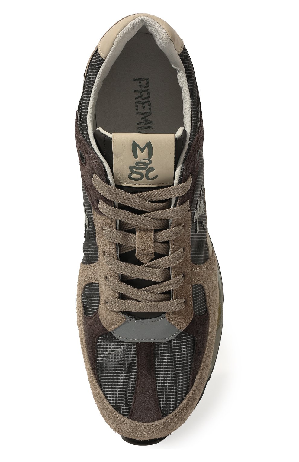 Мужские комбинированные кроссовки mase PREMIATA серого цвета, арт. MASE/VAR5880 | Фото 6 (Материал внешний: Кожа; Материал внутренний: Натуральная кожа; Стили: Классический; Материал утеплителя: Без утеплителя)