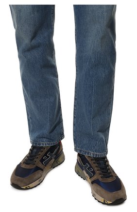 Мужские комбинированные кроссовки mick PREMIATA синего цвета, арт. MICK/VAR5890 | Фото 3 (Материал внешний: Текстиль, Кожа; Материал внутренний: Натуральная кожа; Стили: Классический; Материал утеплителя: Без утеплителя)