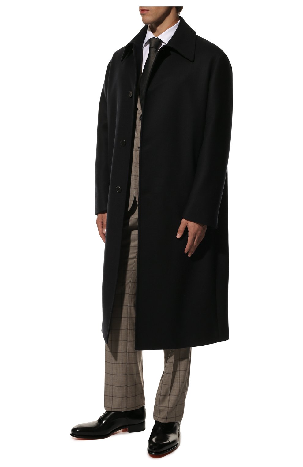 Мужские кожаные оксфорды SANTONI черного цвета, арт. MCCG12621MC1HVVDN01 | Фото 2 (Материал внешний: Кожа; Материал внутренний: Натуральная кожа; Стили: Классический)