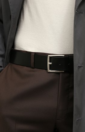 Мужской кожаный ремень BOSS черного цвета, арт. 50475296 | Фото 2 (Материал: Натуральная кожа; Случай: Формальный)