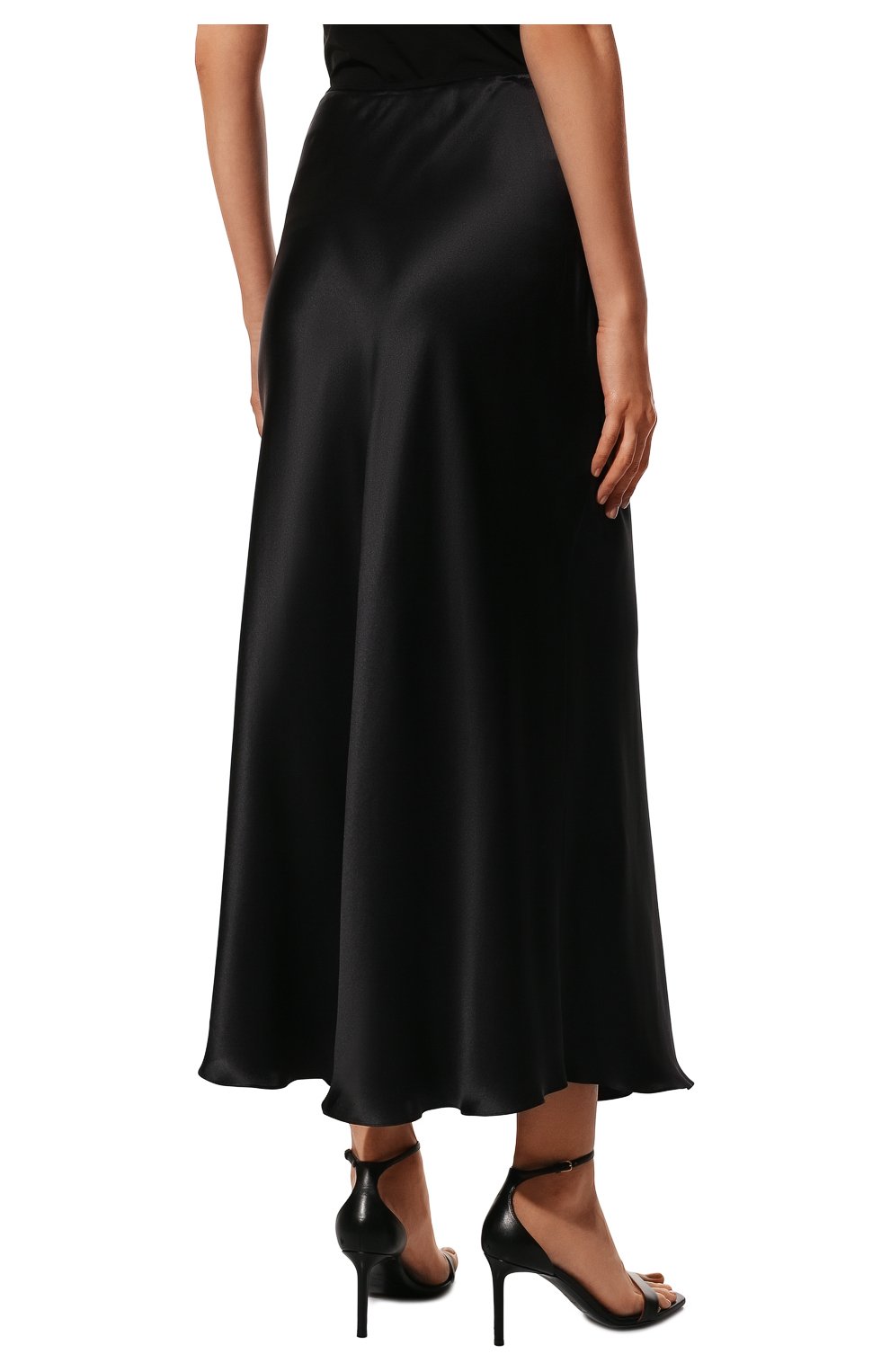 Женская шелковая юбка AGREEG черного цвета, арт. 15050478 | Фото 4 (Материал внешний: Шелк; Женское Кросс-КТ: Юбка-одежда; Длина Ж (юбки, платья, шорты): Макси; Стили: Романтичный)