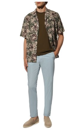 Мужские брюки BERWICH голубого цвета, арт. SPIAGGIA/TS0465X | Фото 2 (Длина (брюки, джинсы): Стандартные; Случай: Повседневный; Материал внешний: Хлопок, Лиоцелл, Растительное волокно; Стили: Кэжуэл)