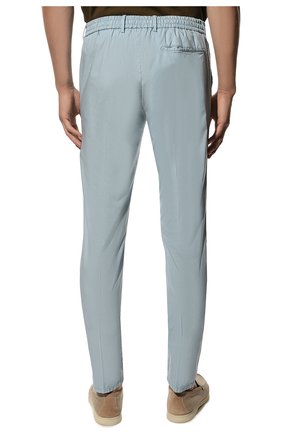 Мужские брюки BERWICH голубого цвета, арт. SPIAGGIA/TS0465X | Фото 4 (Длина (брюки, джинсы): Стандартные; Случай: Повседневный; Материал внешний: Хлопок, Лиоцелл, Растительное волокно; Стили: Кэжуэл)