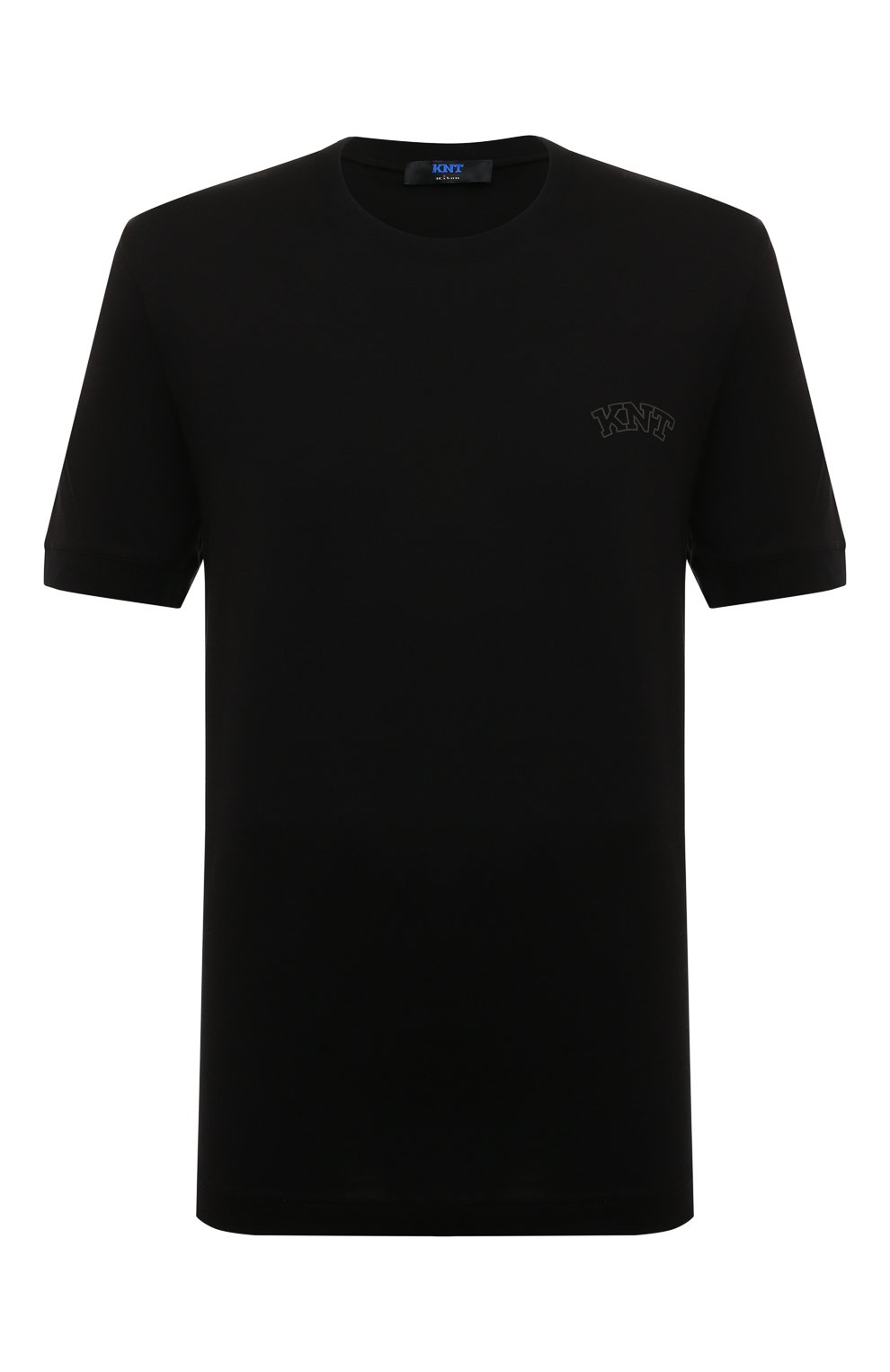 Мужская хлопковая футболка KNT черного цвета, арт. UMM0269 | Фото 1 (Принт: Без принта; Рукава: Короткие; Длина (для топов): Стандартные; Материал внешний: Хлопок; Стили: Кэжуэл)