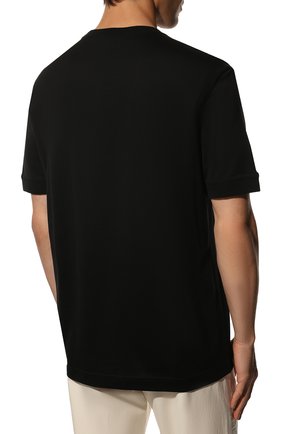 Мужская хлопковая футболка KNT черного цвета, арт. UMM0269 | Фото 4 (Принт: Без принта; Рукава: Короткие; Длина (для топов): Стандартные; Материал внешний: Хлопок; Стили: Кэжуэл)