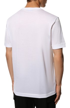 Мужская хлопковая футболка KNT белого цвета, арт. UMM0269 | Фото 4 (Принт: Без принта; Рукава: Короткие; Длина (для топов): Стандартные; Материал внешний: Хлопок; Стили: Кэжуэл)