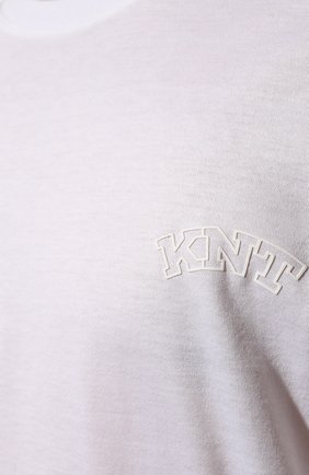 Мужская хлопковая футболка KNT белого цвета, арт. UMM0269 | Фото 5 (Принт: Без принта; Рукава: Короткие; Длина (для топов): Стандартные; Материал внешний: Хлопок; Стили: Кэжуэл)