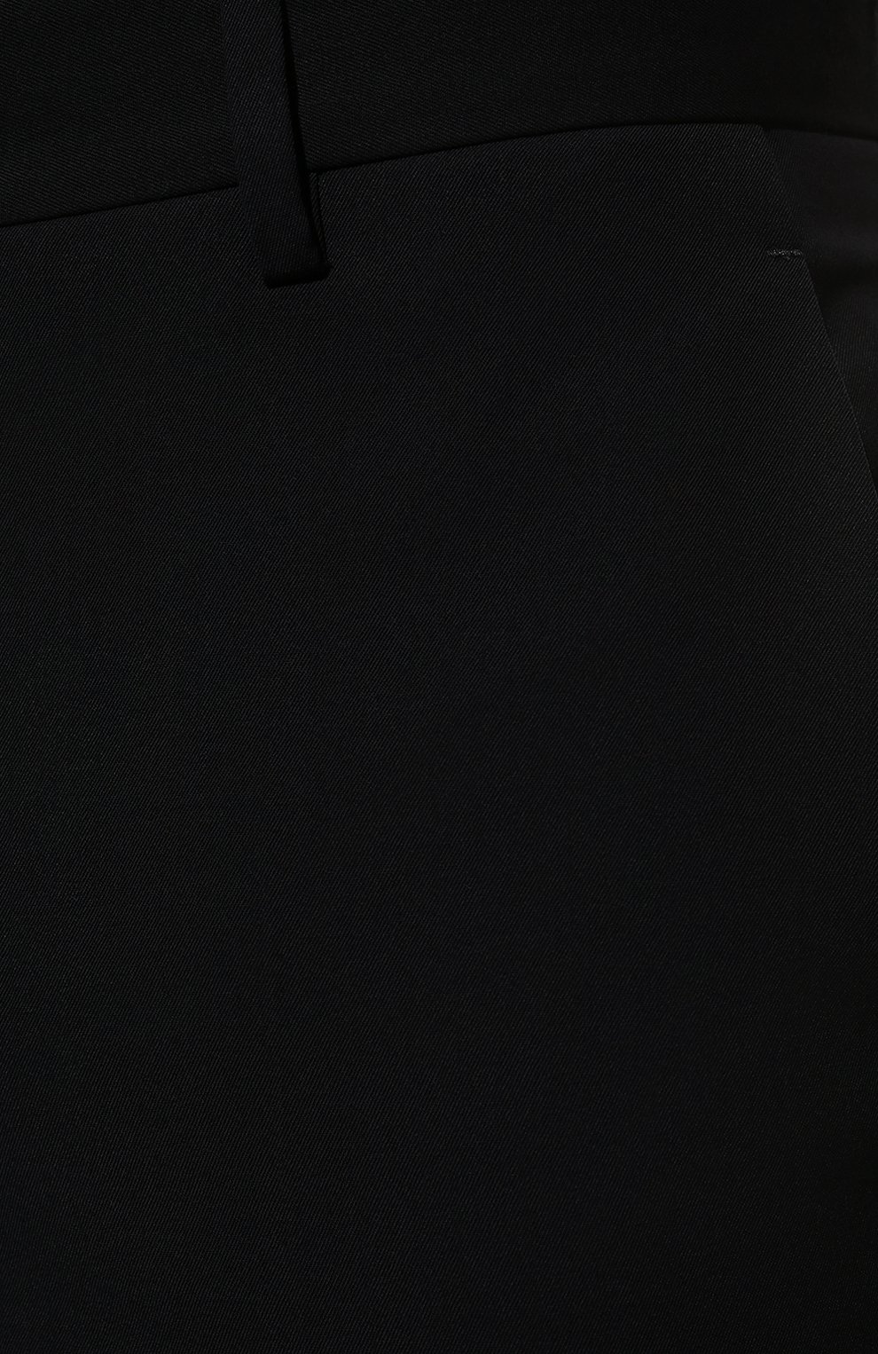 Мужские шерстяные брюки GIORGIO ARMANI темно-синего цвета, арт. 8WGPP00B/T0075 | Фото 5 (Материал внешний: Шерсть; Длина (брюки, джинсы): Стандартные; Стили: Классический; Материал подклада: Синтетический материал; Случай: Формальный)