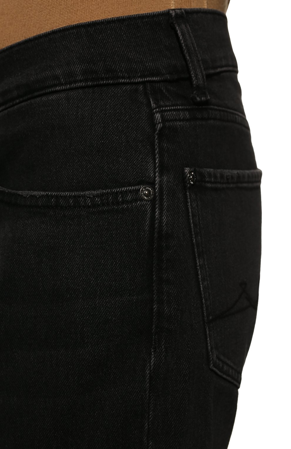 Мужские джинсы 7 FOR ALL MANKIND черного цвета, арт. JSMSC310UP | Фото 5 (Силуэт М (брюки): Прямые; Кросс-КТ: Деним; Длина (брюки, джинсы): Стандартные; Материал внешний: Хлопок, Деним; Стили: Кэжуэл)