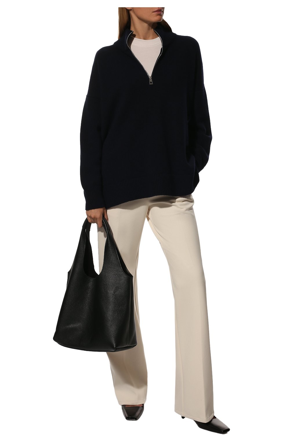 Женский сумка-тоут blair AGREEG черного цвета, арт. 15060478 | Фото 9 (Сумки-технические: Сумки-шопперы; Размер: medium; Материал: Натуральная кожа)