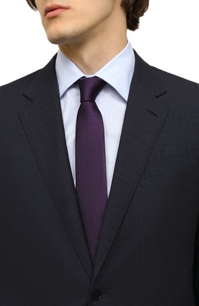 Мужской шелковый галстук BOSS фиолетового цвета, арт. 50481491 | Фото 2