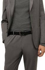 Мужской кожаный ремень BOSS черного цвета, арт. 50471181 | Фото 2 (Материал: Натуральн ая кожа)