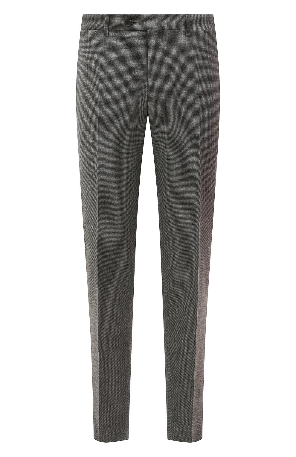 Мужские шерстяные брюки CANALI серого цвета, арт. 71019/BF03994 | Фото 1 (Материал внешний: Шерсть; Длина (брюки, джинсы): Стандартные; Случай: Повседневный; Стили: Кэжуэл)