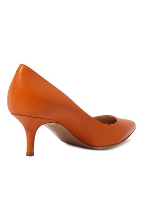 Женские кожаные туфли GIANVITO ROSSI оранжевого цвета, арт. G20336.55RIC.VITMANG | Фото 5 (Материал внешний: Кожа; Каблук высота: Низкий; Материал внутренний: Натуральная кожа; Каблук тип: Шпилька)