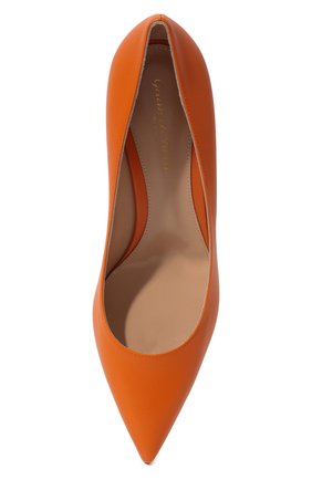 Женские кожаные туфли GIANVITO ROSSI оранжевого цвета, арт. G20336.55RIC.VITMANG | Фото 6 (Материал внешний: Кожа; Каблук высота: Низкий; Материал внутренний: Натуральная кожа; Каблук тип: Шпилька)