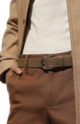 Мужской кожаный ремень BRIONI коричневого цвета, арт. 0BAN0L/01719 | Фото 2 (Материал: Натуральная кожа)