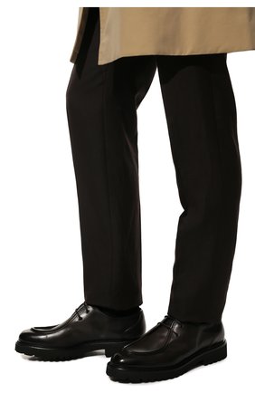 Мужские кожаные дерби DOUCAL'S темно-серого цвета, арт. DU2737PHILUF159NN35 | Фото 3 (Материал внешний: Кожа; Материал внутренний: Натуральная кожа; Стили: Классический)