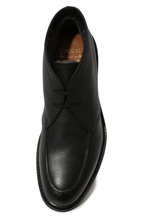 Мужские кожаные ботинки DOUCAL'S черного цвета, арт. DU3087GEN0UM019NN00 | Фото 6 (Материал внешний: Кожа; Материал утеплителя: Натуральный мех; Мужское Кросс-КТ: Ботинки-обувь, Дезерты-обувь, зимние ботинки)