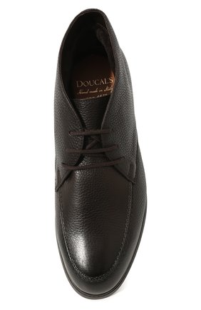 Мужские кожаные ботинки DOUCAL'S темно-коричневого цвета, арт. DU2713ED0-UM019TM00 | Фото 6 (Материал внешний: Кожа; Материал утеплителя: Натуральный мех; Мужское Кросс-КТ: Ботинки-обувь; Стили: Кэжуэл)