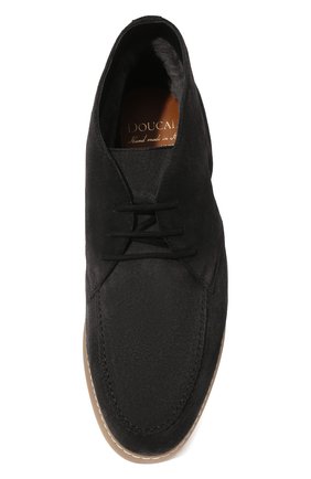 Мужские замшевые ботинки DOUCAL'S темно-серого цвета, арт. DU2713ED0-UM024MN05 | Фото 6 (Материал внешний: Кожа, Замша; Материал утеплителя: Натуральный мех; Мужское Кросс-КТ: Ботинки-обувь; Стили: Кэжуэл)