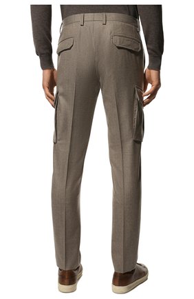 Мужские шерстяные брюки-карго CORNELIANI бежевого цвета, арт. 904L02-2818111/00 | Фото 4 (Силуэт М (брюки): Карго; Материал внешний: Шерсть; Длина (брюки, джинсы): Стандартные; Случай: Повседневный; Стили: Кэжуэл)