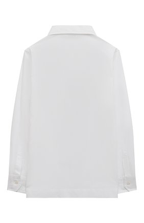 Детская хлопковая рубашка DOLCE & GABBANA белого цвета, арт. L43S55/G7DY9/2-6 | Фото 2 (Рукава: Длинные; Материал внешний: Хлопок)