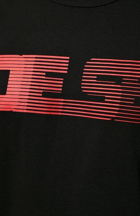 Мужская футболка DIESEL черного цвета, арт. A06489/0GRAM | Фото 5 (Рукава: Короткие; Материал внешний: Синтетический материал, Хлопок; Длина (для топов): Стандартные; Принт: С принтом; Стили: Кэжуэл)