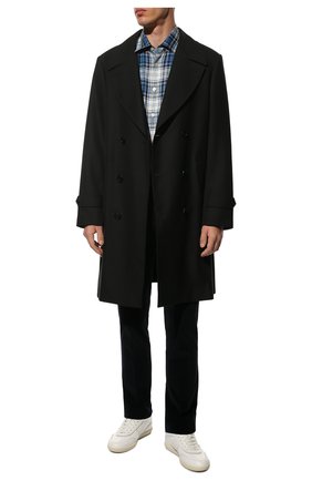 Мужская хлопковая рубашка KITON синего цвета по цене 55200 руб., арт. UMCNERH0825301 | Фото 2 Мужская хлопковая рубашка KITON синего цвета, арт. UMCNERH0825301 | Фото 2 (Материал внешний: Хлопок; Рукава: Длинные; Длина (для топов): Стандартные)