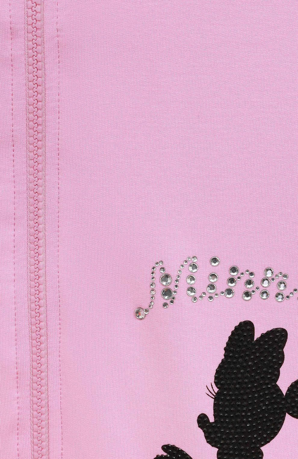 Детский хлопковая толстовка MONNALISA розового цвета, арт. 190807 | Фото 3 (Рукава: Длинные; Девочки Кросс-КТ: Толстовка-одежда; Материал внешний: Хлопок)