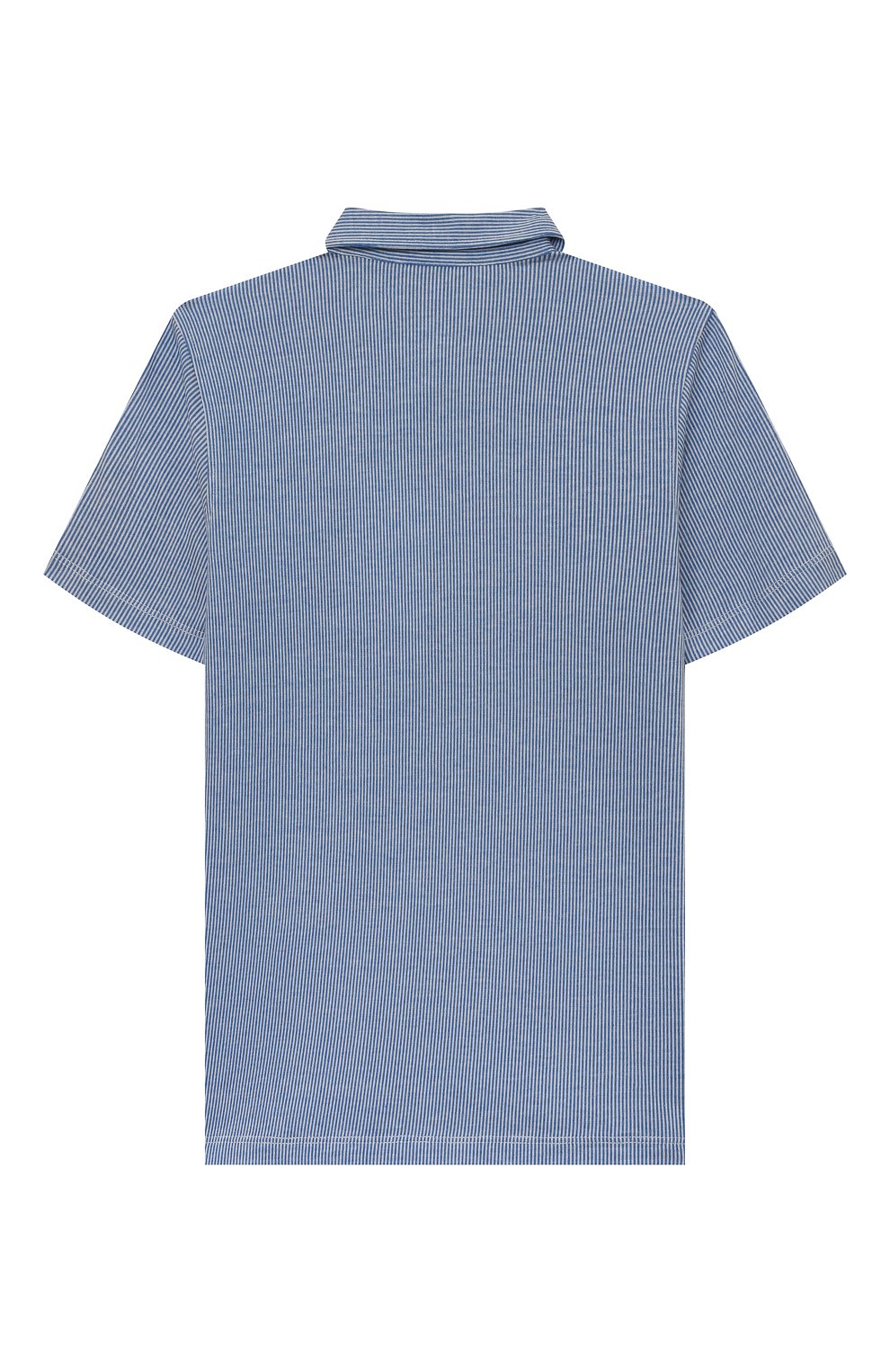 Детская хлопковая рубашка ALETTA голубого цвета, арт. AM220777C-33/4A-8A | Фото 2 (Рукава: Короткие; Материал внешний: Хлопок; Стили: Классический)