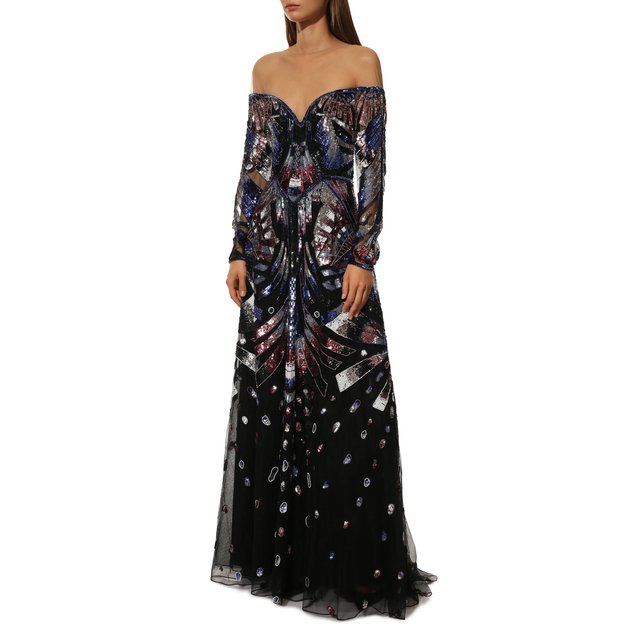 фото Платье с отделкой пайетками и бисером zuhair murad