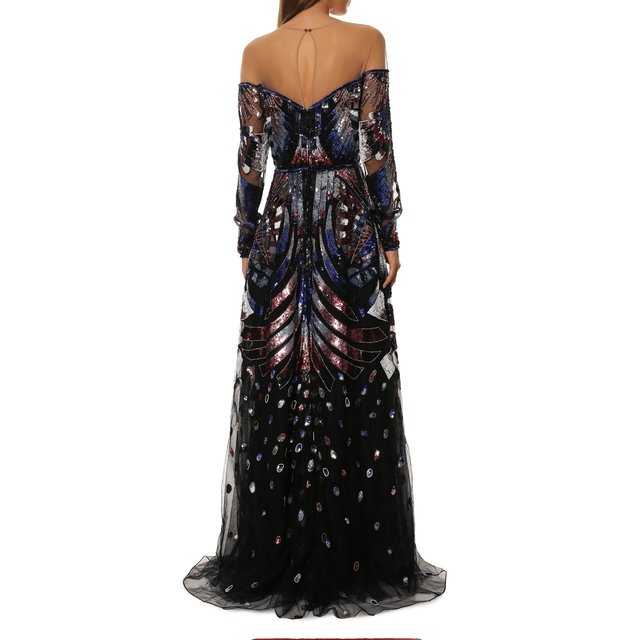 фото Платье с отделкой пайетками и бисером zuhair murad