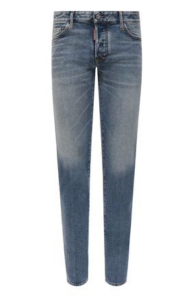 Мужские джинсы DSQUARED2 голубого цвета, арт. S74LB1170/S30663 | Фото 1 (Силуэт М (брюки): Прямые; Кросс-КТ: Деним; Длина (брюки, джинсы): Стандартные; Стили: Гранж; Материал внешний: Хлопок, Деним; Детали: Потертости)