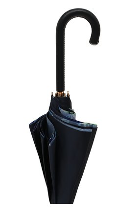 Женский зонт-трость PASOTTI OMBRELLI темно-синего цвета, арт. 189/RAS0 9L476/2/PELLE | Фото 5 (Материал: Текстиль, Синтетический материал, Металл)