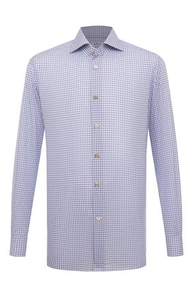 Мужская хлопковая сорочка KITON синего цвета по цене 55200 руб., арт. UCCH0829129 | Фото 1 Мужская хлопковая сорочка KITON синего цвета, арт. UCCH0829129 | Фото 1
