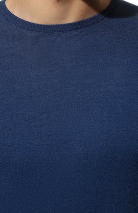 Мужской джемпер из шерсти и хлопка JOHN SMEDLEY синего цвета, арт. CMARCUS | Фото 5 (Мужское Кросс-КТ: Джемперы; Материал внешний: Шерсть, Хлопок; Рукава: Длинные; Принт: Без принта; Длина (для топов): Стандартные; Вырез: Круглый; Стили: Кэжуэл)