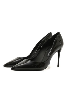 Женские кожаные туфли cardinale DOLCE & GABBANA черного цвета, арт. CD1657/A1471 | Фото 1 (Материал внутренний: Натуральная кожа; Материал внешний: Кожа; Каблук тип: Шпилька; Каблук высота: Высокий)