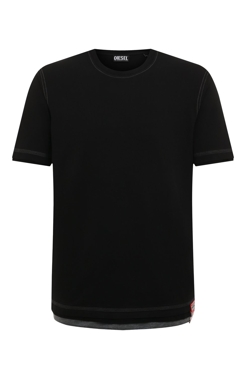 Хлопковая футболка Diesel Чёрный A06163/0BHAR 5645260