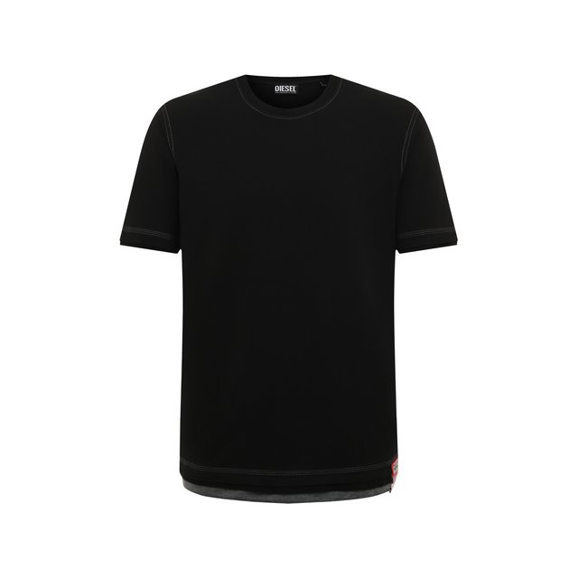 Хлопковая футболка Diesel черного цвета