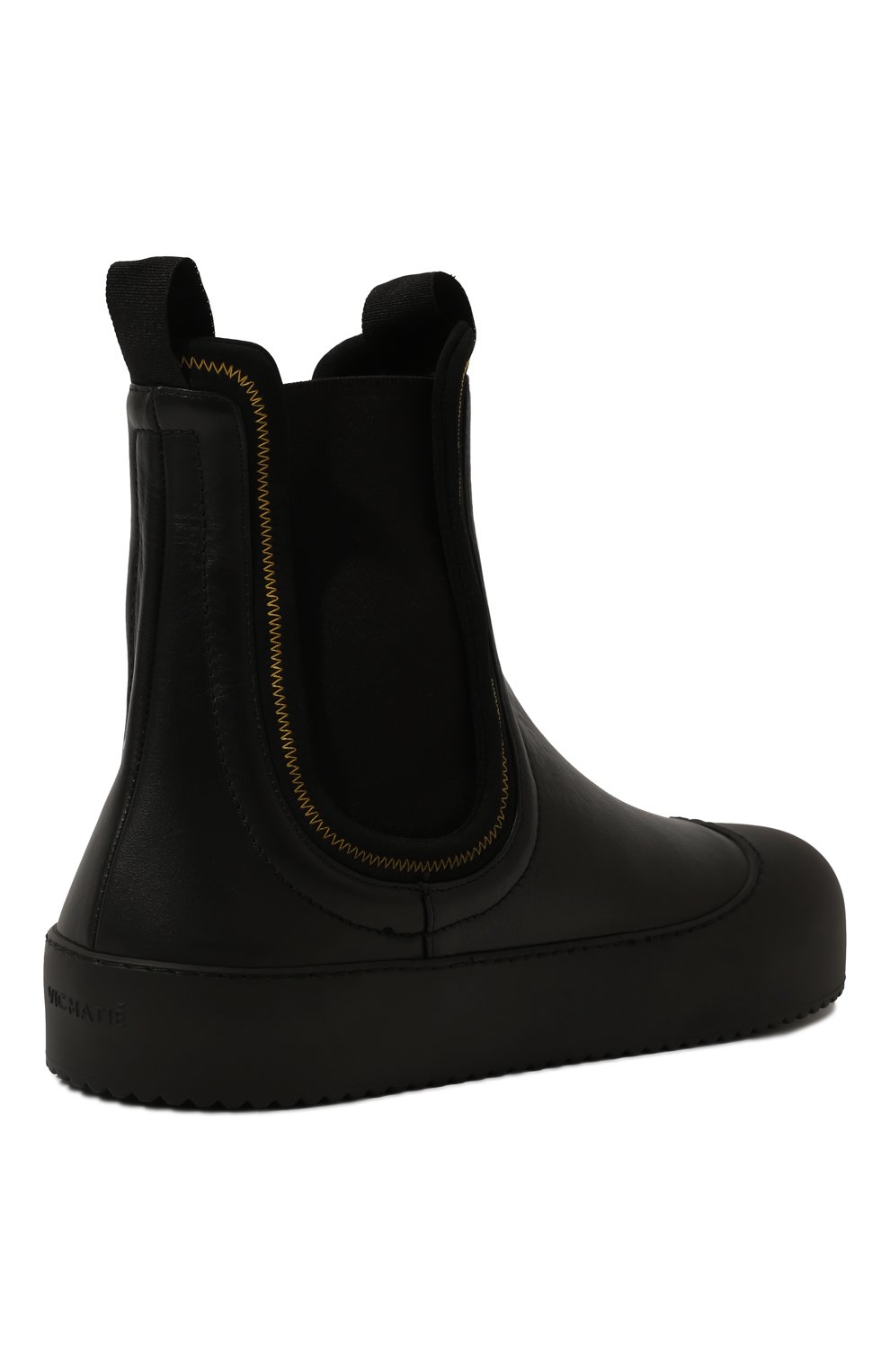 Мужские комбинированные сапоги VIC MATIE черного цвета, арт. 1B6084U_B30BB5T565 | Фото 5 (Материал внешний: Текстиль, Кожа; Материал внутренний: Натуральная кожа, Текстиль; Материал утеплителя: Без утеплителя; Мужское Кросс-КТ: Сапоги-обувь, Челси-обувь)
