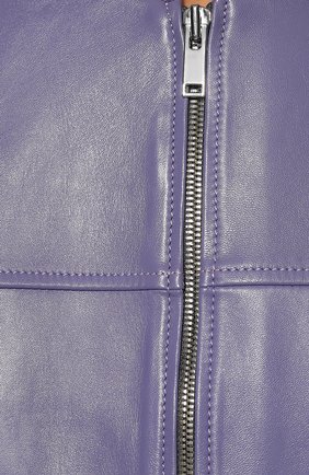 Женский кожаный бомбер BATS сиреневого цвета, арт. FW22_BM/002 | Фото 5 (Кросс-КТ: Куртка, бомбер; Рукава: Длинные; Стили: Гламурный, Спорт-шик; Материал внешний: Натуральная кожа; Длина (верхняя одежда): Короткие)