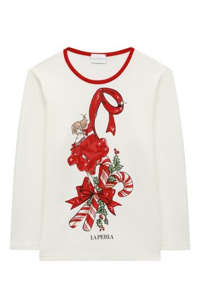 Детская хлопковая пижама LA PERLA красного цвета по цене 14050 руб., арт. 54951/2A-6A | Фото 2 Детская хлопковая пижама LA PERLA красного цвета, арт. 54951/2A-6A | Фото 2 (Рукава: Длинные; Материал внешний: Хлопок)